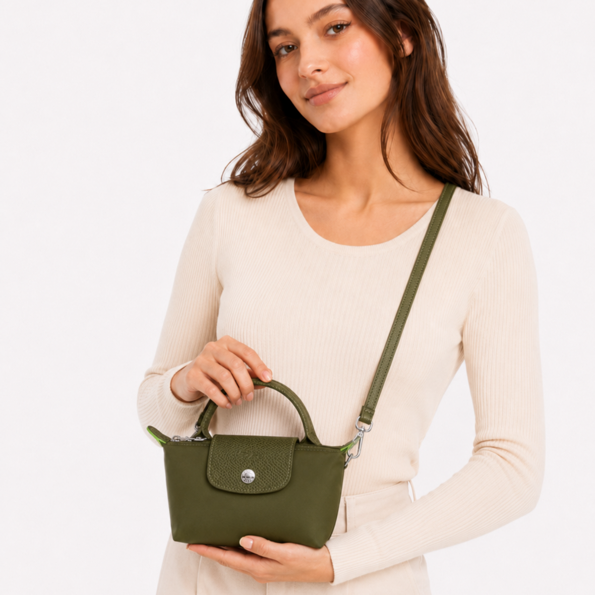 Mini Longchamp Bag - Olive Green