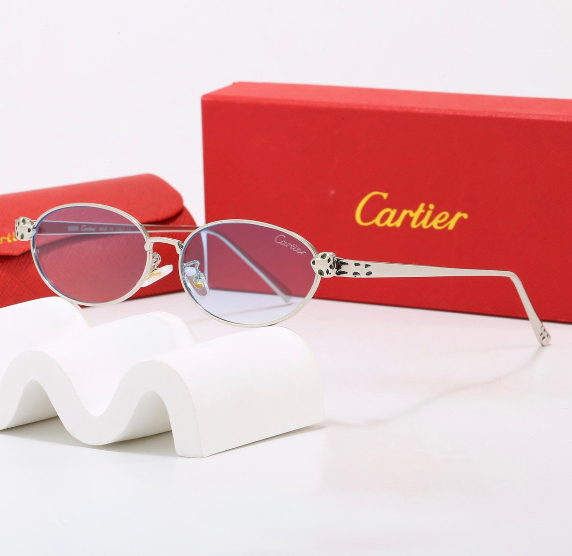 Cartier Round Silver Rim Sunglasses