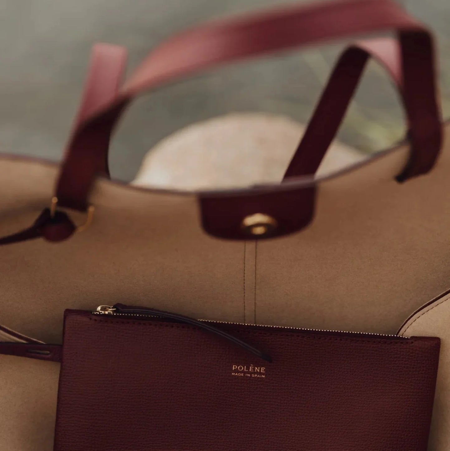 Polène Cyme Tote - Black Cherry