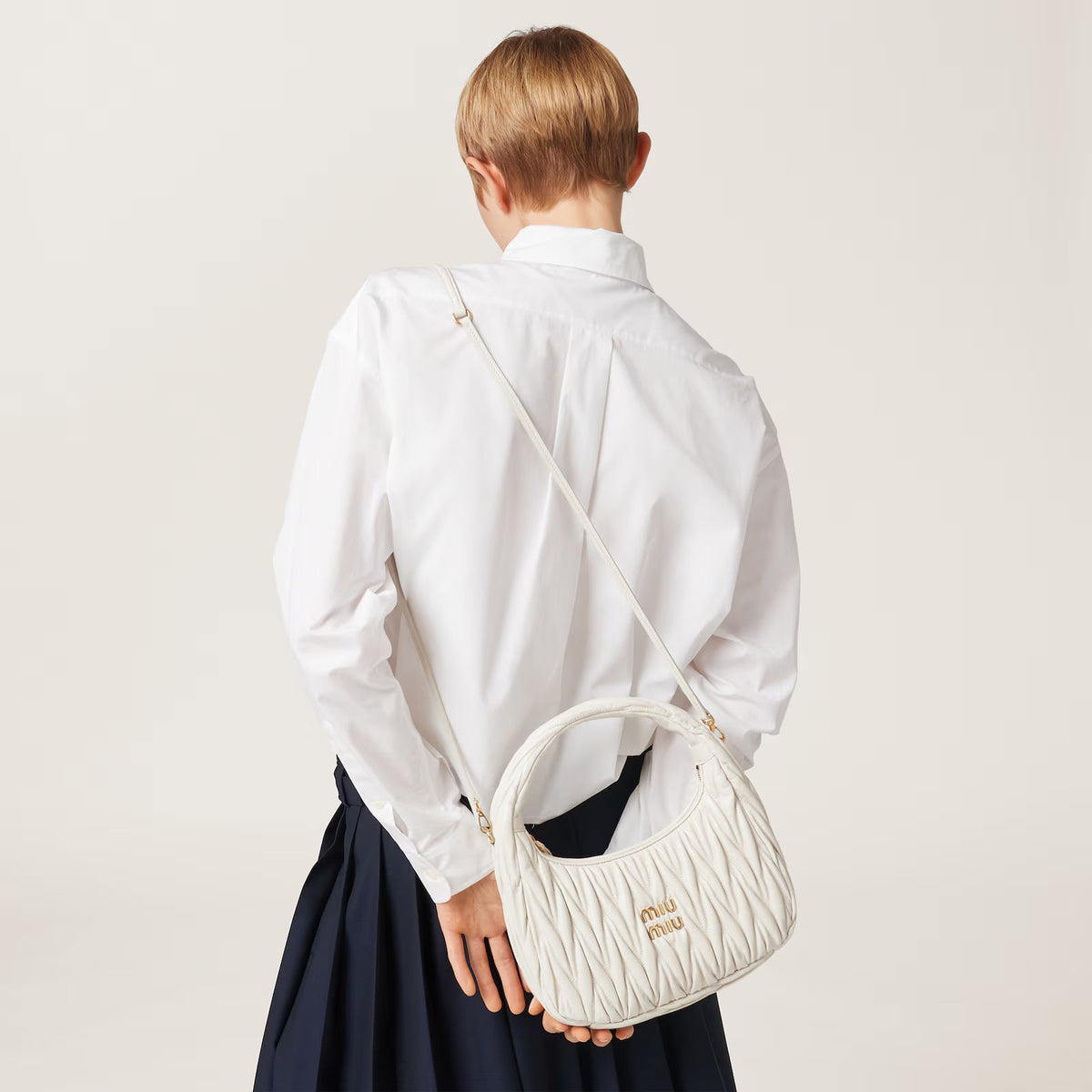Miu Miu Wander Matelassé Mini Hobo Bag