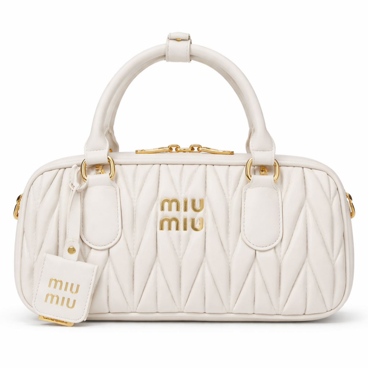 Miu Miu Matelassé Top-Handle Bag – White