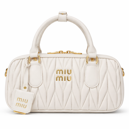 Miu Miu Matelassé Top-Handle Bag – White