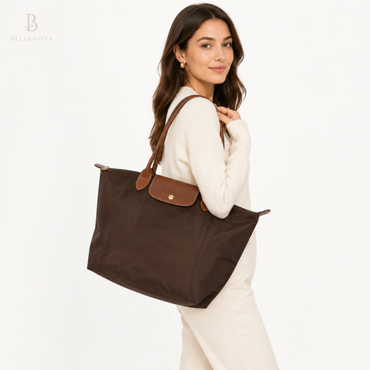 Longchamp Le Pliage Tote Bag - Ebony Brown