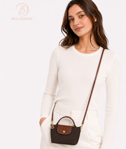 Mini Longchamp Bag - Ebony Brown