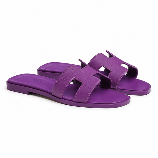Hermes slipper oran purple textured(AAA+ Quality)