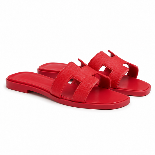 Hermes slipper oran red textured(AAA+ Quality)