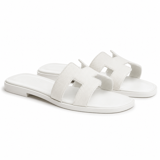 Hermes slipper oran white textured(AAA+ Quality)