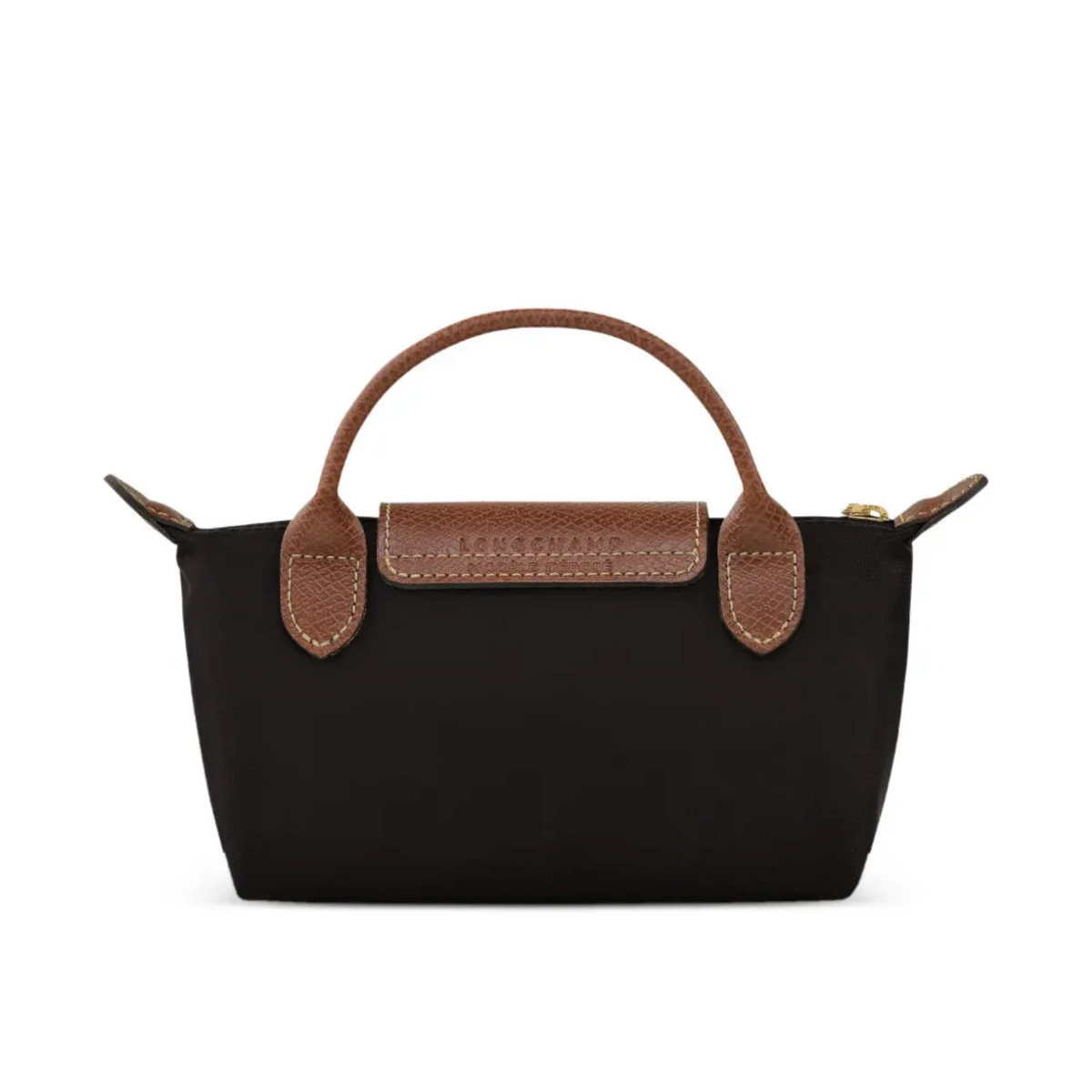 Mini Longchamp Bag - Black (Brown Handles)