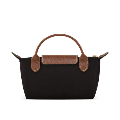 Mini Longchamp Bag - Black (Brown Handles)