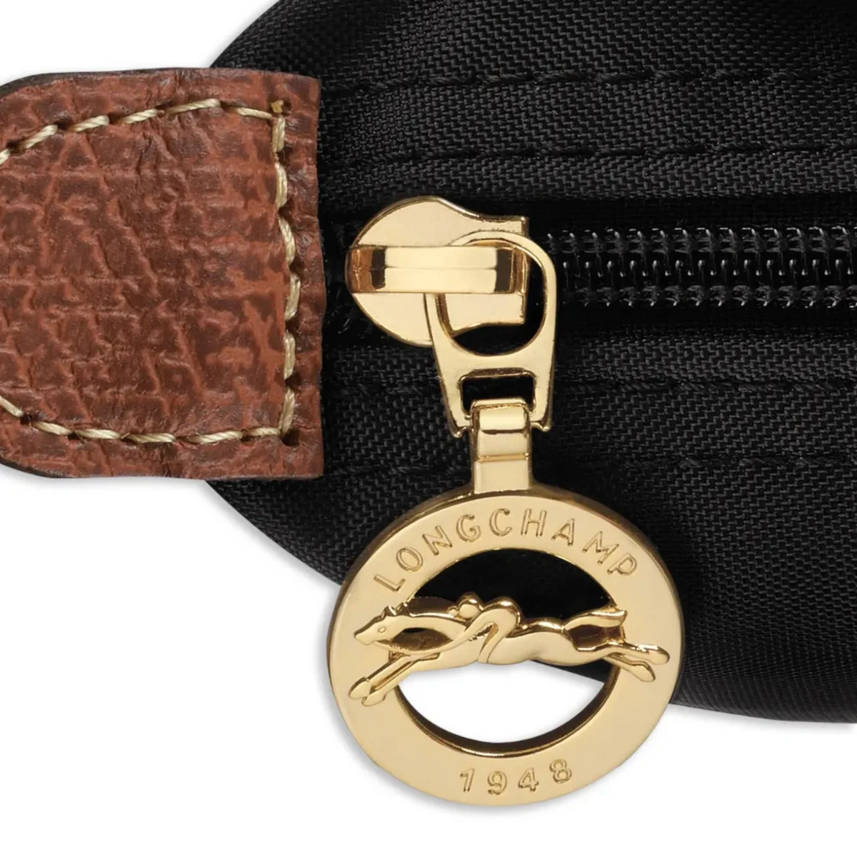 Mini Longchamp Bag - Black (Brown Handles)