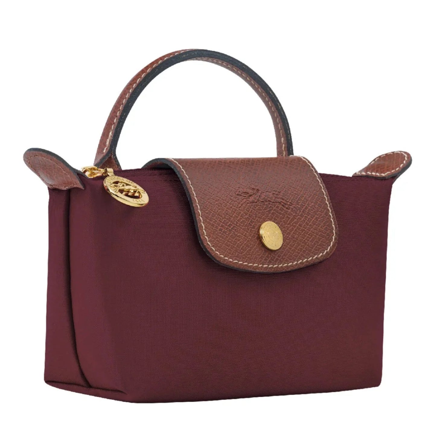 Le Pliage Original Pouch with handle - Burgundy