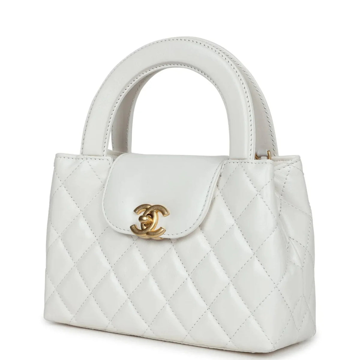Chanel Nano Kelly Top Handle - White