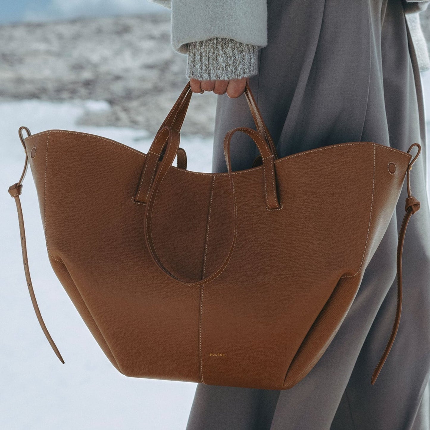 Polène Cyme Tote - Chestnut