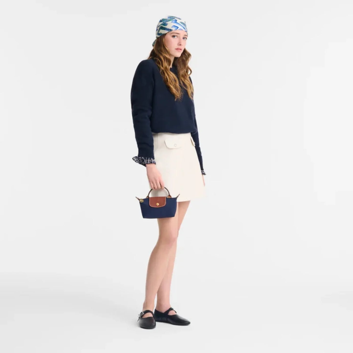 Le Pliage Original Pouch with handle - Navy Blue