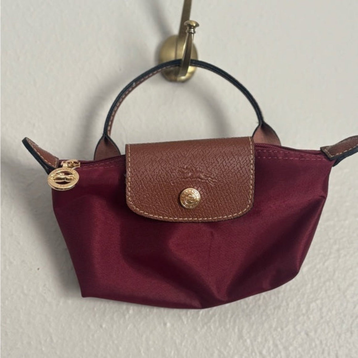Mini Longchamp Bag - Black Cherry