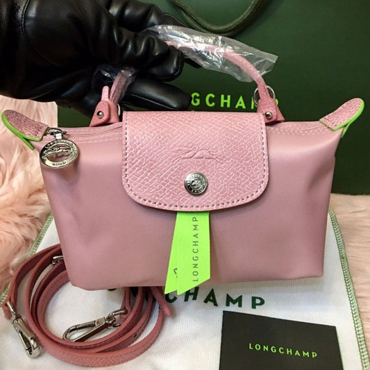 Le Pliage Original Pouch with handle - Baby Pink