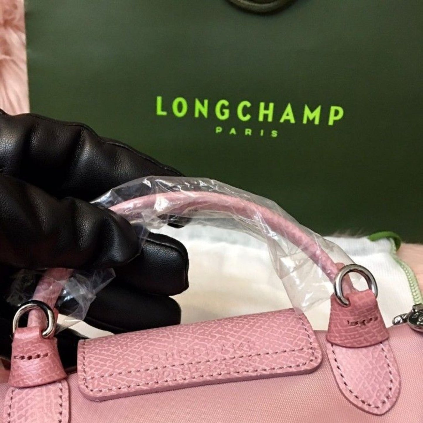 Le Pliage Original Pouch with handle - Baby Pink
