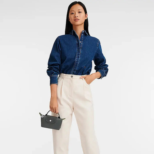 Le Pliage Original Pouch with handle - Full Gray